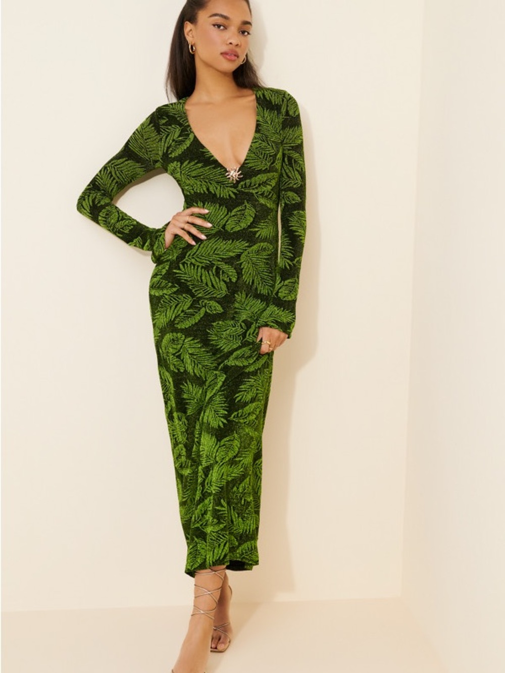 Lopez Dress in Palm Sparkle Stretch by Show Me Your Mumu